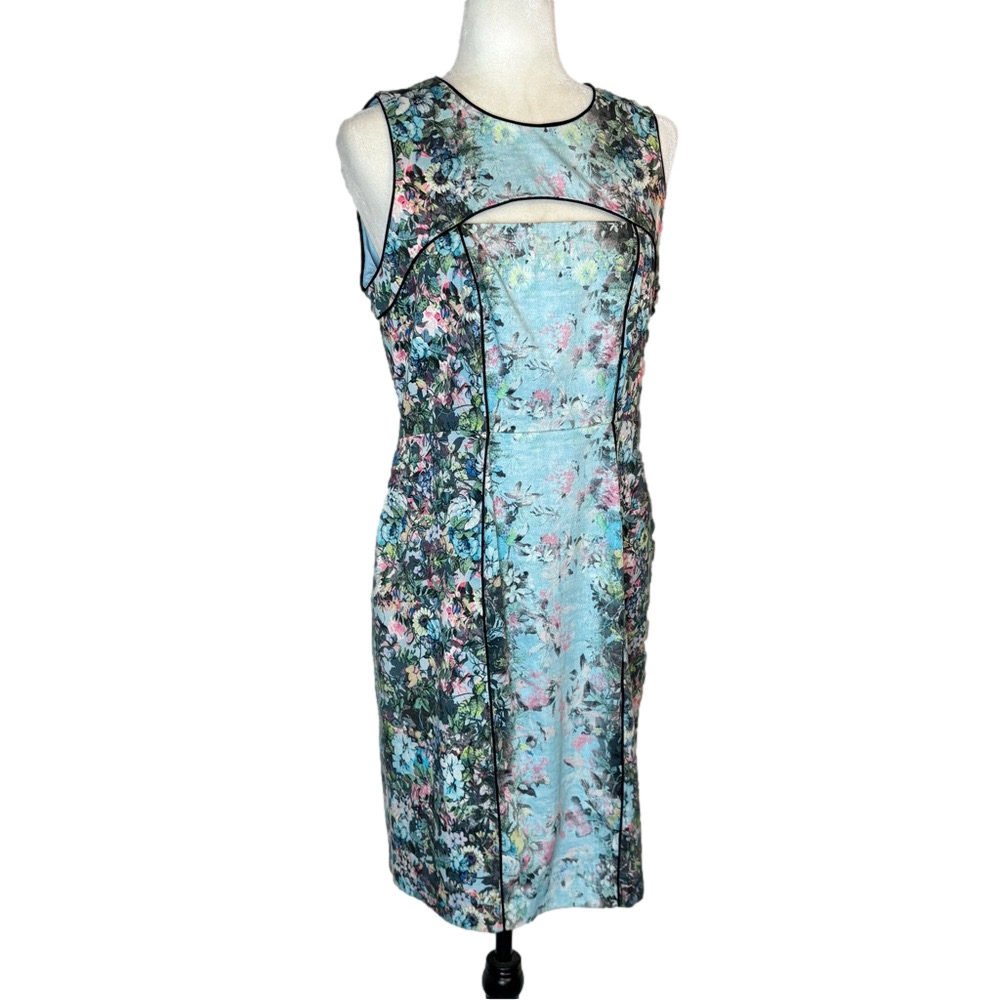 Tristan blue floral sleeveless dress